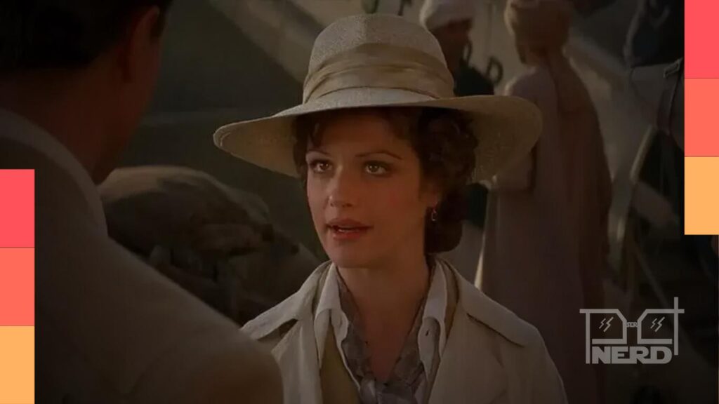Rachel Weisz no set de A Múmia 4 caracterizada como Evelyn Carnahan