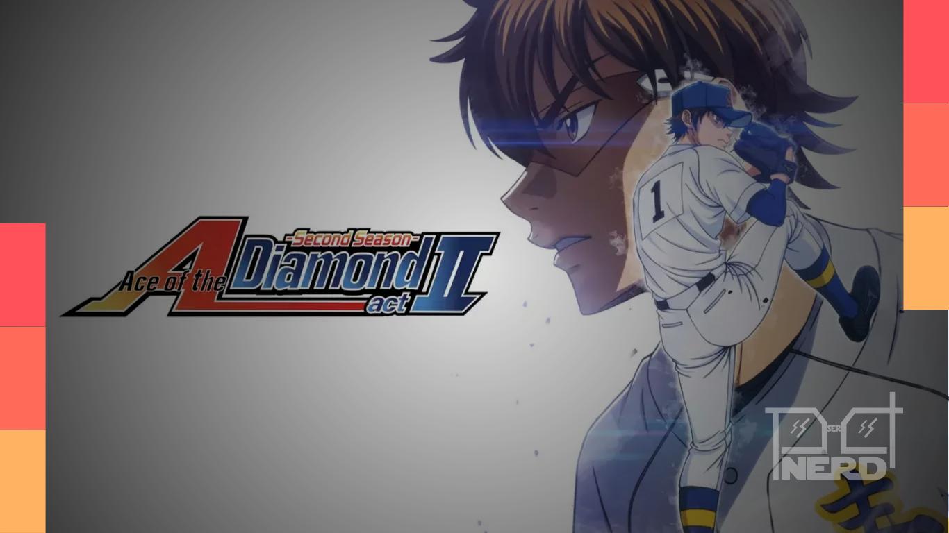 Arte promocional do segundo cour de Ace of Diamond Act II com Shinichiro Saotome e anúncio de estreia em 11 de outubro