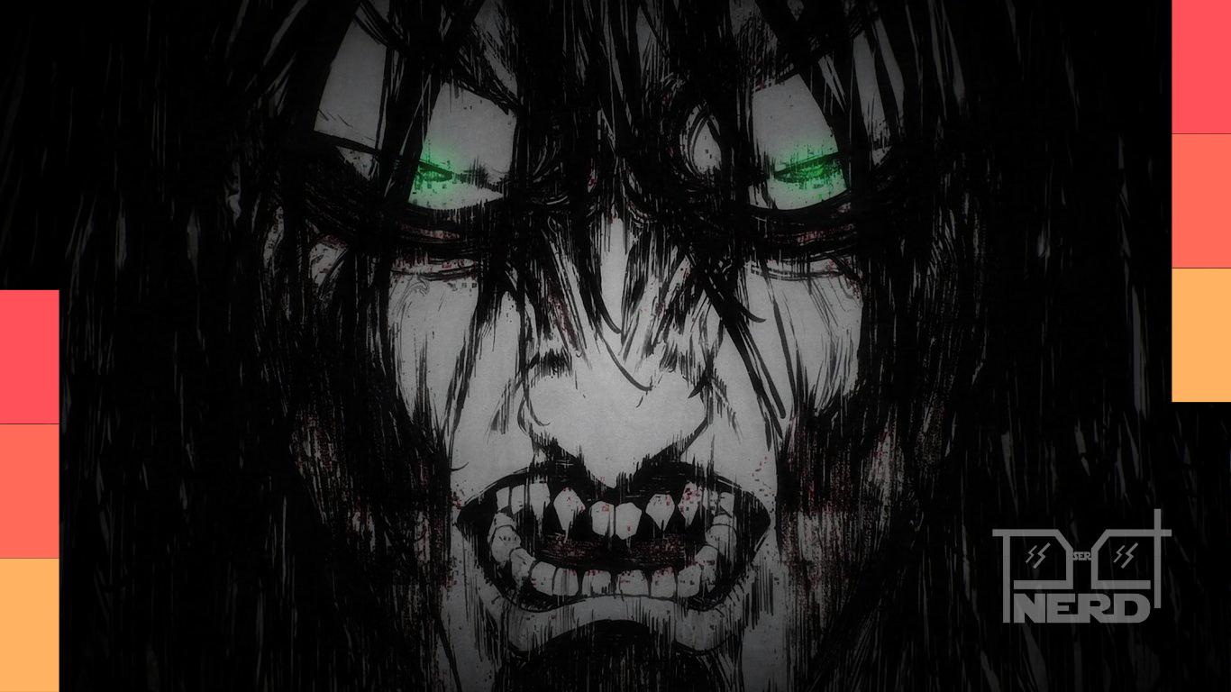 Ilustração temática sobre animes de ação, mistério e guerra para fãs de Attack on Titan
