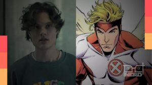 Asa Germann interpretando Anjo (Warren Worthington III) no reboot de X-Men no MCU