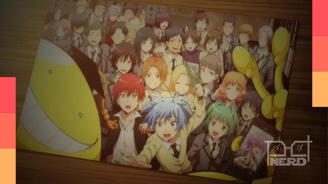 Nova arte de Assassination Classroom mostrando personagens adultos dez anos após o final da série