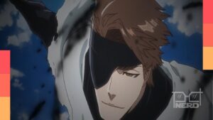 Ilustração do Sōsuke Aizen em clima de revelação, sugerindo a possível Bankai em Bleach TYBW
