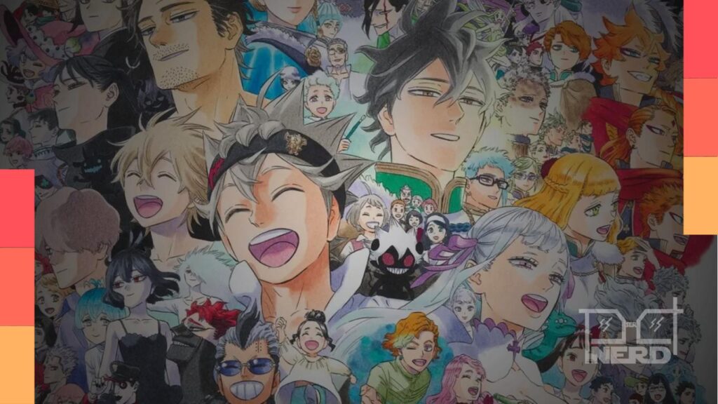 Ilustração de Black Clover com a indicação de que o artbook digital do Yuki Tabata será lançado em 10 de novembro