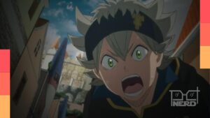 Ilustrações de personagens de Black Clover com destaque para o anúncio do artbook digital inédito