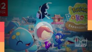 Jogador explorando a cidade de Cerulean submersa na expansão Bubbly Basin de Pokémon Pokopia