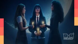 Personagem Briar de Coven Academy no trailer, com elementos mágicos e clima de triângulo amoroso