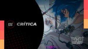 Motoko da Seção 9 em The Ghost in the Shell 2026 em um cenário cyberpunk colorido