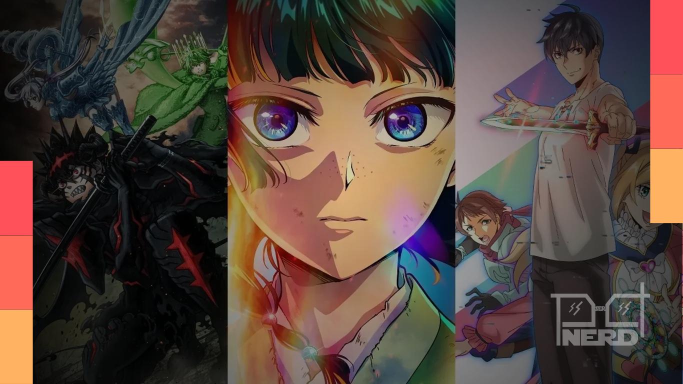 Imagem de destaque com animes da Temporada de Outubro na Crunchyroll e referência a simulcast