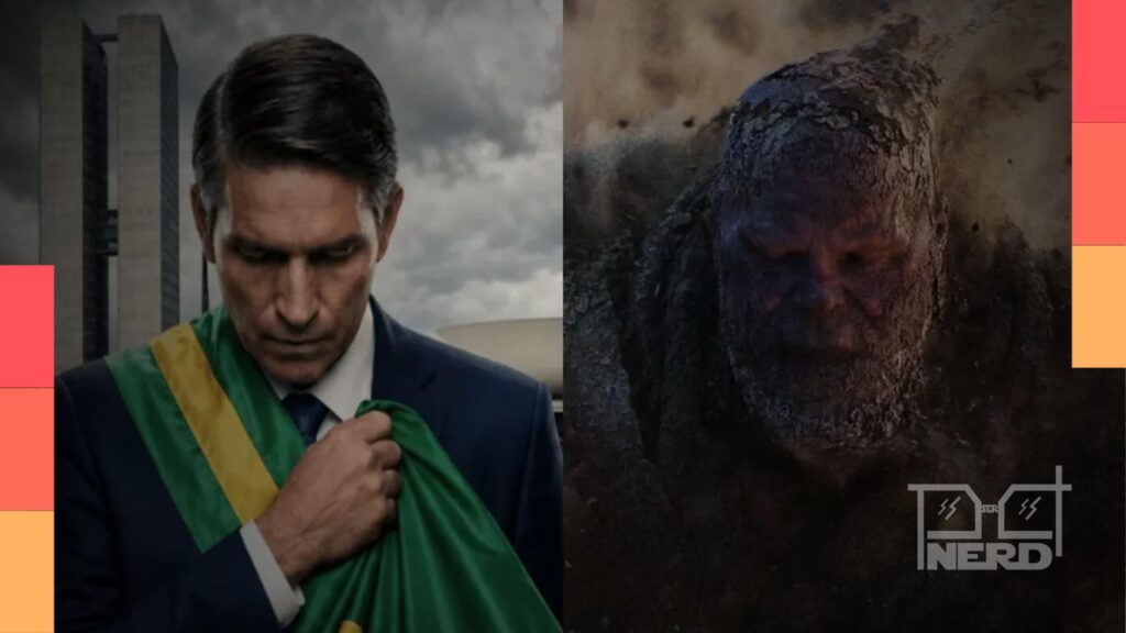 Cena ilustrativa de Dark Horse e Jair Bolsonaro com foco em investigação da Polícia Federal