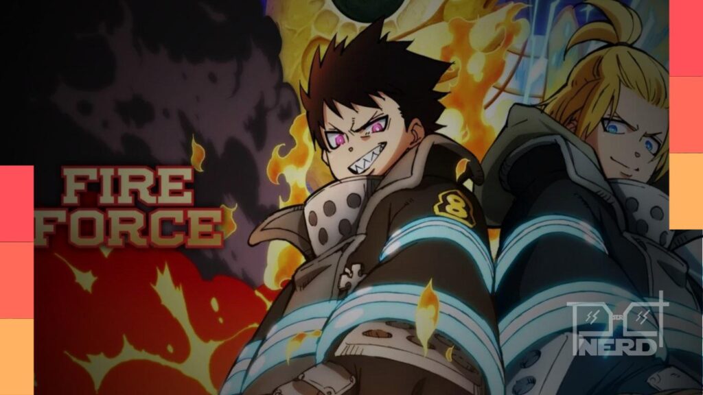 Personagens de Fire Force em imagem promocional da série disponível no Disney+