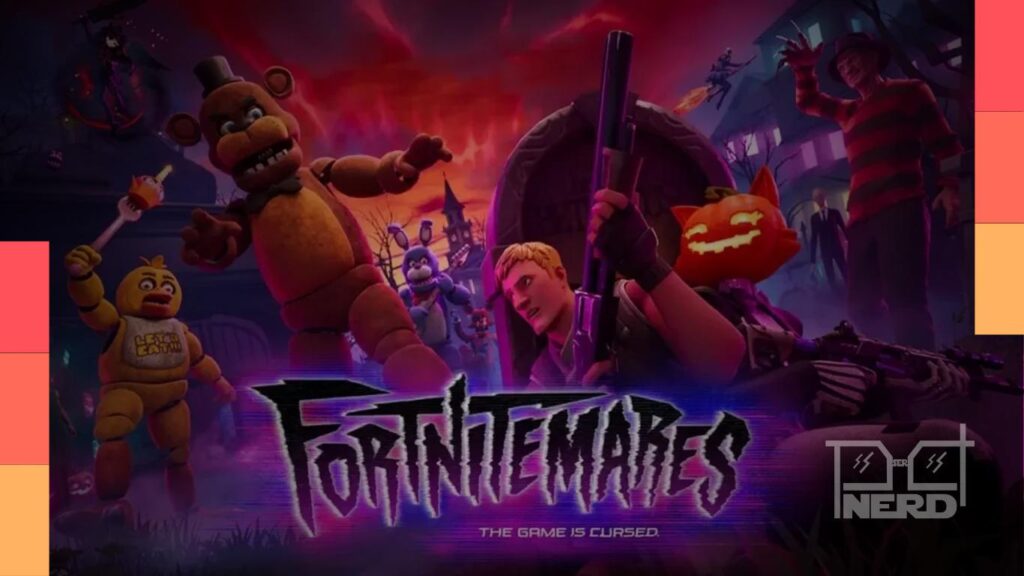Arte promocional do Fortnitemares 2026 com personagens de franquias que terão colaboração com Fortnite