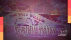 Imagem do trailer cinematográfico do Fortnitemares 2026 com referências a Obsessão e ao terror