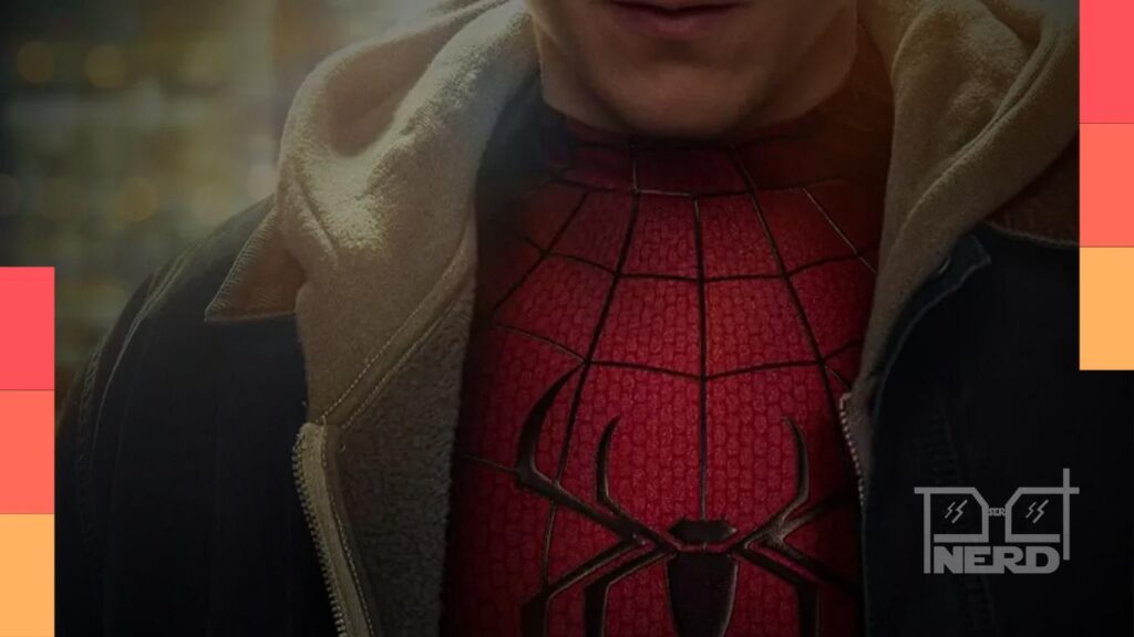 Homem-Aranha em destaque em Homem-Aranha: Um Novo Dia, com menção ao recorde de bilheteria nos Estados Unidos