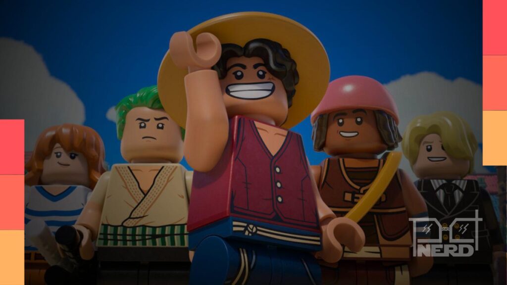 Imagem promocional da série LEGO One Piece, releitura em blocos da aventura de Luffy na Netflix