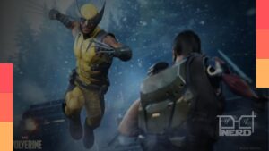 Homem com adereços do Wolverine em imagem promocional, sobre fundo de jogo, relacionado a vendas do Marvel's Wolverine