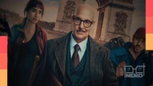 Stanley Tucci em Masterplan, novo filme de assalto do Prime Video, com referência à Mona Lisa