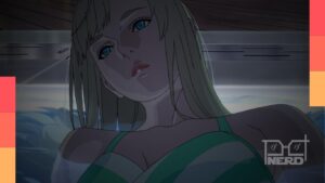 Cena de Mobile Suit Gundam Hathaway: The Sorcery of Nymph Circe com robô em ação, destacando que a terceira parte da trilogia ainda será lançada.