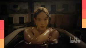 Lizzie Borden em Monstro: A História de Lizzie Borden, série da Netflix que estreou no topo das séries em inglês