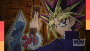 Ilustração de Son Goku ao lado do Shenlong com traços inspirados em Yu-Gi-Oh, gerando saudade nos fãs de anime.