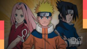 Imagem do anime Naruto com elementos clássicos como o traje ninja e o universo shinobi