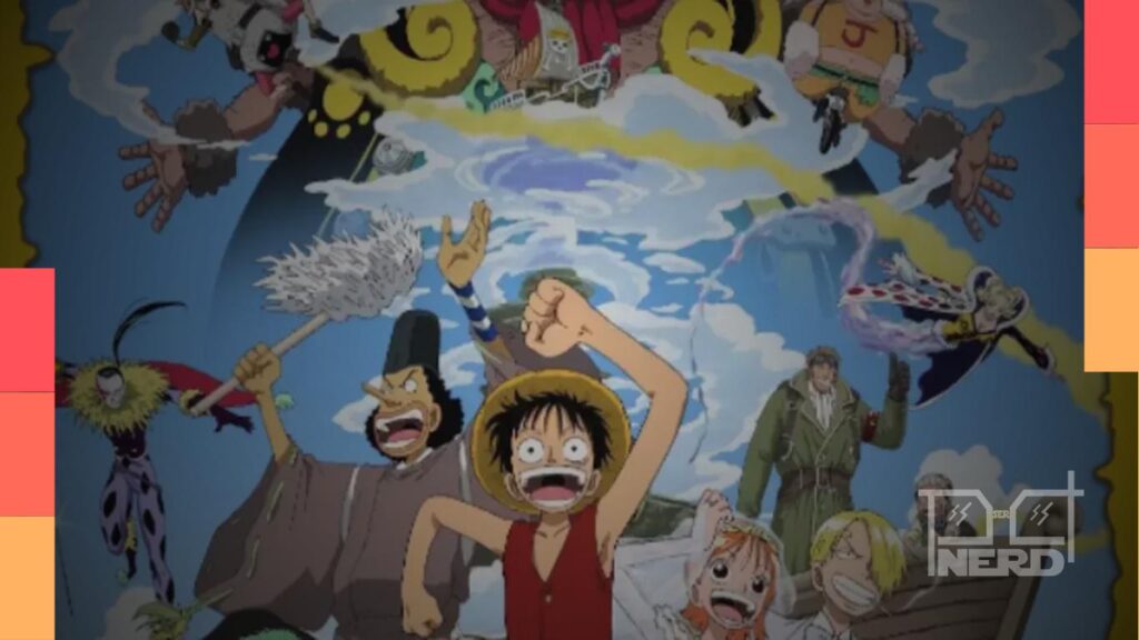 Pôster de ONE PIECE: Aventura na Ilha Espiral com personagens da tripulação do Chapéu de Palha