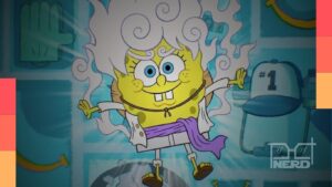 Artes de brinquedos da colaboração One Piece com Bob Esponja no McDonald’s, com previsão de lançamento em diversos países