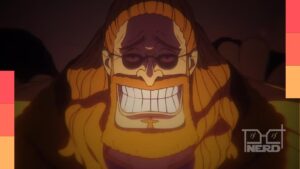 Cena do episódio 1177 de One Piece com Sommers usando reféns para intimidar Elbaph