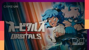 Capa ilustrada de Orbitals no Switch 2 com visual inspirado em anime dos anos 80