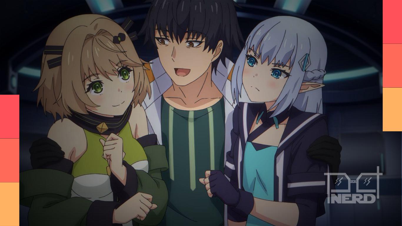 Imagem promocional do anime Reborn as a Space Mercenary com personagens e nave, antes da estreia em 4 de outubro de 2026