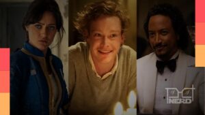 Ella Purnell, Caleb Landry Jones e Samba Schutte, integrantes do elenco de Scapegoat, novo filme de Ari Aster