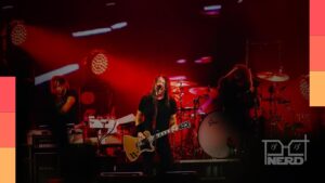Dave Grohl e o Foo Fighters durante show no Rock in Rio 2026 no Palco Mundo
