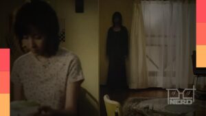 Pôster/ilustração do terror japonês Pulse com destaque para Sony, Spyglass e direção de Dave Boyle