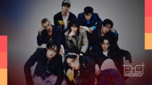 Ilustração do Stray Kids no Rock in Rio 2026 com indicação de horário e transmissão
