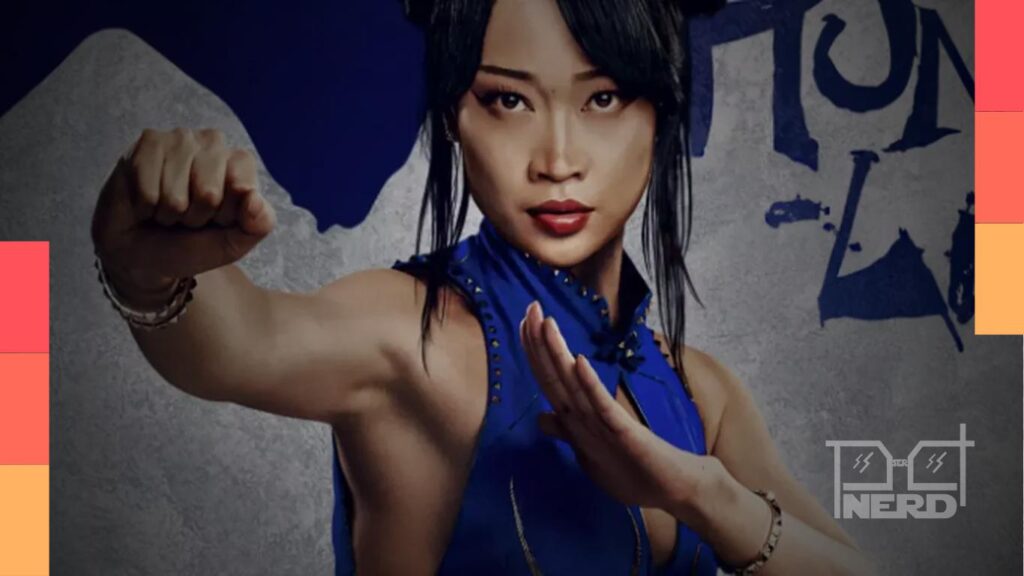 Callina Liang caracterizada como Chun-Li em foto do set do live-action de Street Fighter