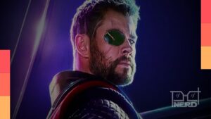 Thor, interpretado por Chris Hemsworth, em imagem promocional relacionada ao MCU
