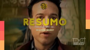 Homem com jaqueta e visual de detetive em cena típica de ação, com referência ao episódio Reacher S04E07 “Vote for Sampson”.