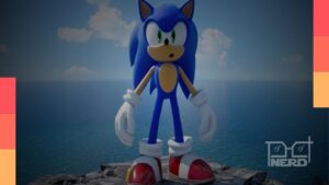 Ilustração que representa anúncios da parceria entre SEGA e Netflix para filmes de Crazy Taxi e Stranger Than Heaven e uma nova série animada do Sonic