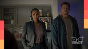 Atriz Sydelle Noel interpretando Tamara Green em Reacher, com referência ao Universo Marvel onde viveu Xoliswa em Pantera Negra