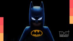 Pôster temático do Batman Day 2026 com elementos de corrida, filmes e o LEGO Batman no Nintendo Switch 2