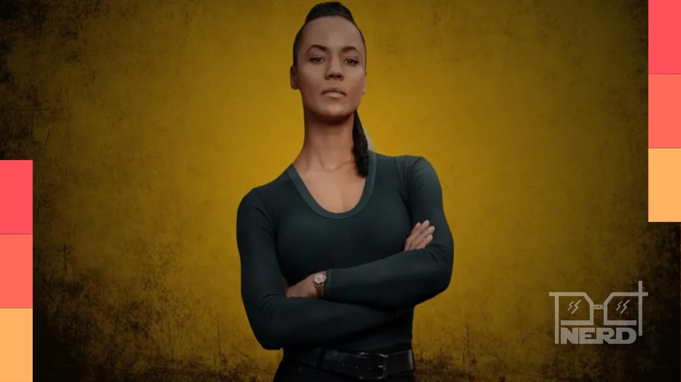 Personagem Frances Neagley em quadro promocional do Prime Video, com tema de investigação e suspense, ligado à renovação da série.