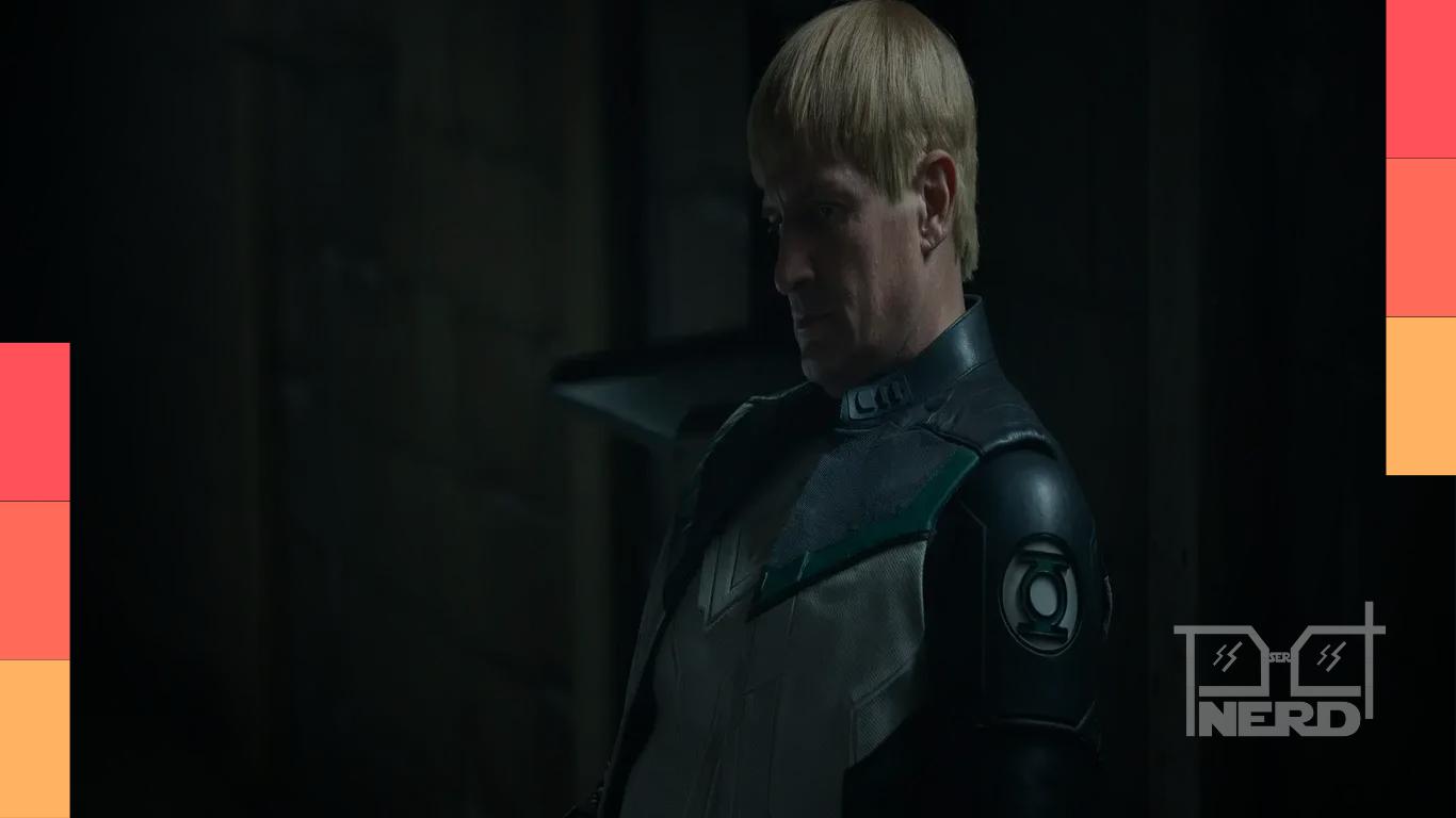 Tela promocional de Lanternas com destaque para o 6º episódio e Guy Gardner