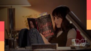 Ilustração com atrizes lendo e capas de livros sugerindo adaptações de livros para cinema e streaming