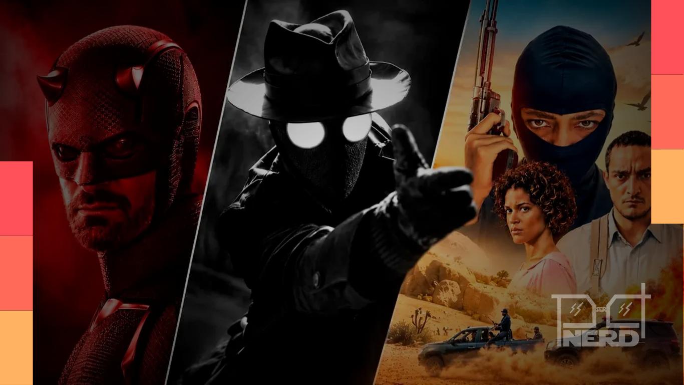Montagem com referências a séries canceladas em 2026, incluindo Cangaço Novo e Spider-Noir