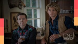 Cena de comédia de férias frustradas com Ed Helms e Chris Hemsworth na Netflix