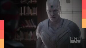 Paul Bettany como Visão em VisionQuest e referência à conexão com WandaVision