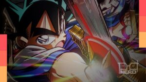 Pôster da 2ª temporada de YAIBA: Samurai Legend mostrando Yaiba, Onimaru e Kaguya e anunciando estreia em 9 de janeiro de 2027
