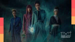 Cartaz do Yu Yu Hakusho com destaque para o live action e a volta das filmagens em outubro