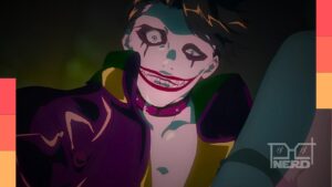 Arte promocional do anime Joker: Laugh Riot, série animada focada no Coringa