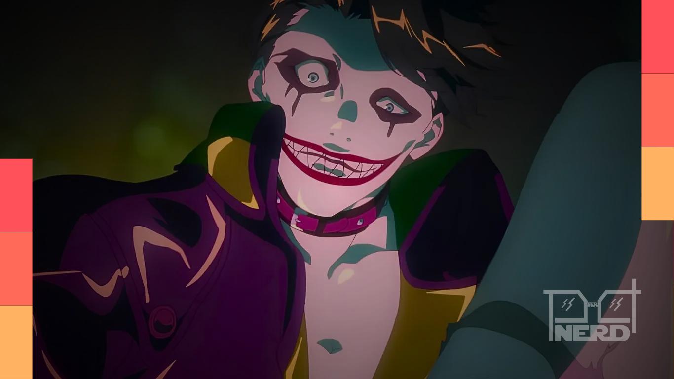 Arte promocional do anime Joker: Laugh Riot, série animada focada no Coringa