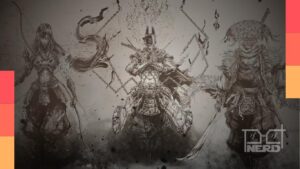 Arte promocional do anime de Ghost of Tsushima, adaptação do modo Legends